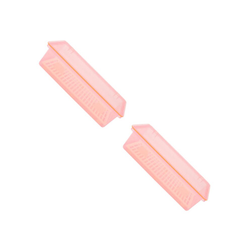 2Pcs Pink Kitchen Chopstick Holder with Transparent Lid Drain Design