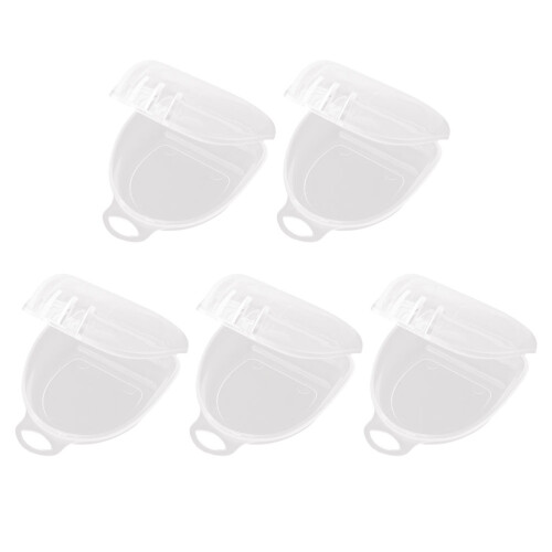 5Pcs Compact Transparent Tooth Storage Cases Durable PP Denture Boxes