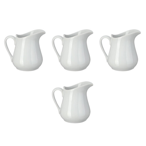 4Pcs Ceramic Creamer Pitcher Milk Jug Handheld White Multipurpose Use