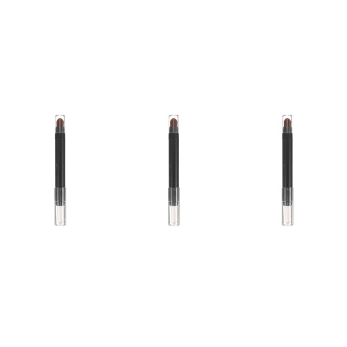 3Pcs Portable Silver Eye Makeup Stick with Dual-Ended ABS Brush