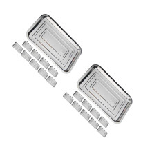 20Pcs Versatile Silver Metal Food Tray for Family and Picnic