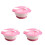 3Pcs Baby Suction Bowl Set Pink Toddler Feeding Tableware Fork Spoon 1