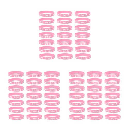 75Pièces Bracelets Graduations Roses En Silicone Pour École