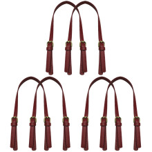 6Pcs Dark Red Leather Bag Handle Tote Strap Replacement for Handbags