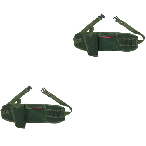 2Pièces Ceinture Outils Toile Vert Olive Ajustable Résistant