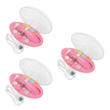 3Ensembles Coupe-Ongles Bébé Rose Avec Têtes Multiples Veilleuse