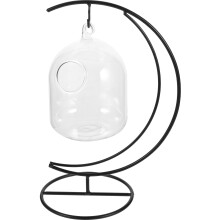 4Sets Transparent Glass Betta Fish Tank with Iron Stand for Home Use