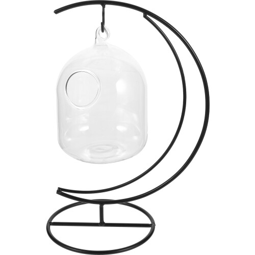 4Sets Transparent Glass Betta Fish Tank with Iron Stand for Home Use