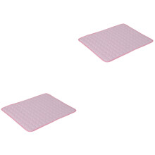 2Pcs Pink Ice Silk Cooling Mat Pet Bed Pad for Dogs Cats Travel