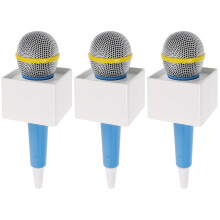 3Pièces Microphones Décoratifs En Plastique Pour Jeux Et Fêtes