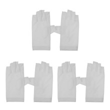3Pairs Comfortable White Protective Gloves for Gel Nail Manicures