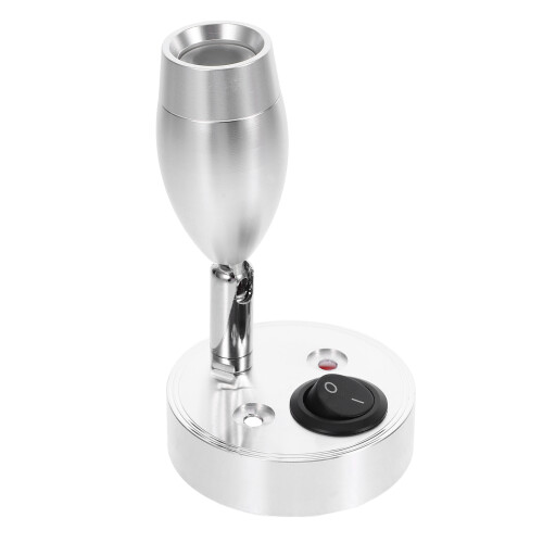 2Pcs Silver Cabin Reading Lights Marine Boat Adjustable Brightness