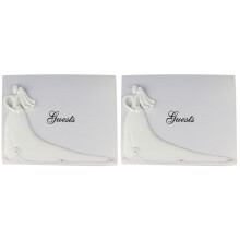 2Pcs Wedding Guest Book Gift White Lace Linen for Bride and Bridegroom