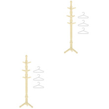 2Sets Practical Mini Doll Clothes Hangers Beige for Mini House Display