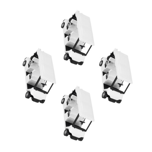 4St Pullback Mini Wit, Duurzame Diecast Voor Verzamelen
