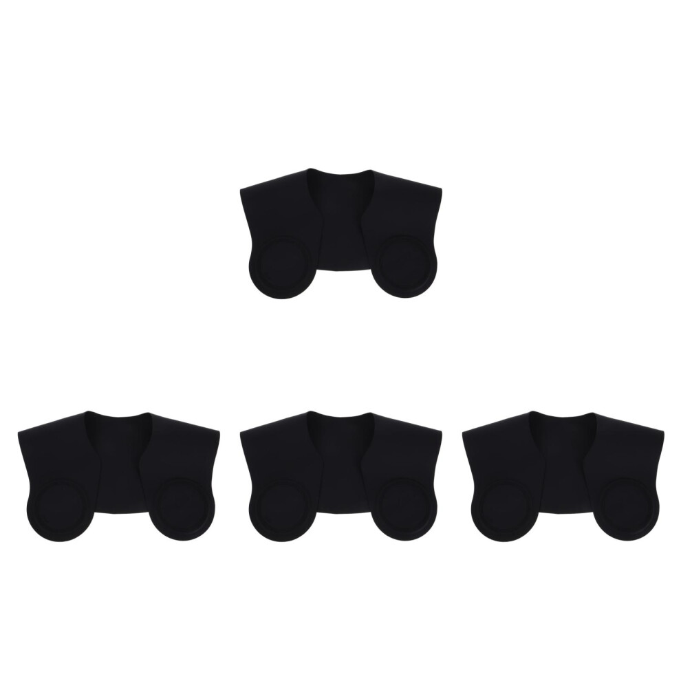 Iplusmile Black 4Pcs Silicone Hair Cutting Collars Comfortable Salon Hair Guides