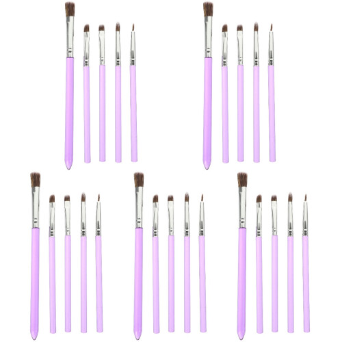 25Pcs Purple Household Cake Brushes Multi-Shape Tips for Cake Design