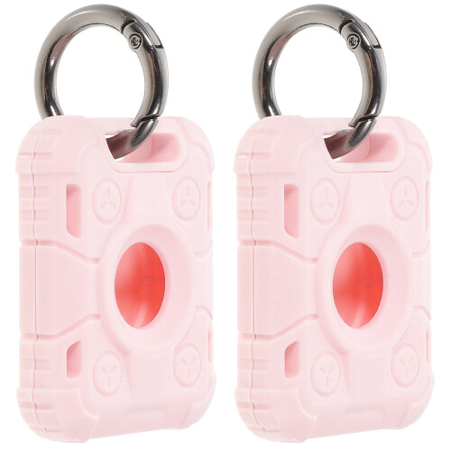 2Pcs Pink Lightweight Tpu Protective Case for Small Locator Keychain