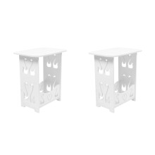 2Pièces Petite Table En Bois Pour Décoration Intérieure