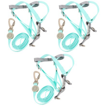 3Sets Escape Proof Green Dog Harness and Leash for Small Dogs