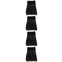4Pcs Women’s Black Belly Dance Hip Scarves Glitter Fringe Skirts