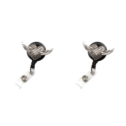 2Pcs Shaped Clip Retractable Id Badge Reel Easy Pull Buckle