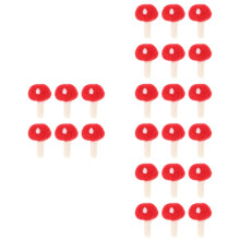 24Pcs Red Felt Mushroom DIY Hairpin Brooch Craft Decorative Ornaments