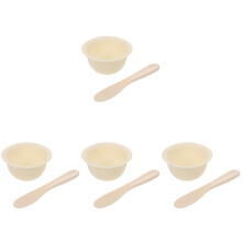 4Ensembles Bols Salon Silicone Beige Pour Mélange De Masques Faciaux