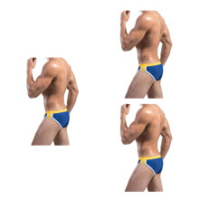 3Pcs Men's Bikini Swimwear Dark Blue Quick Dry Lightweight Swim Trunks
