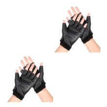 2 Pairs Outdoor Cycling Gloves Half-Finger Without Fingertips Women