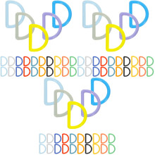 96Pcs Mixed Color Lightweight Plastic D Buckles for Backpacks and Bags