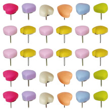 30Pcs Pastel Resin Heart Pushpins Cute Decorative Thumbtacks for Study