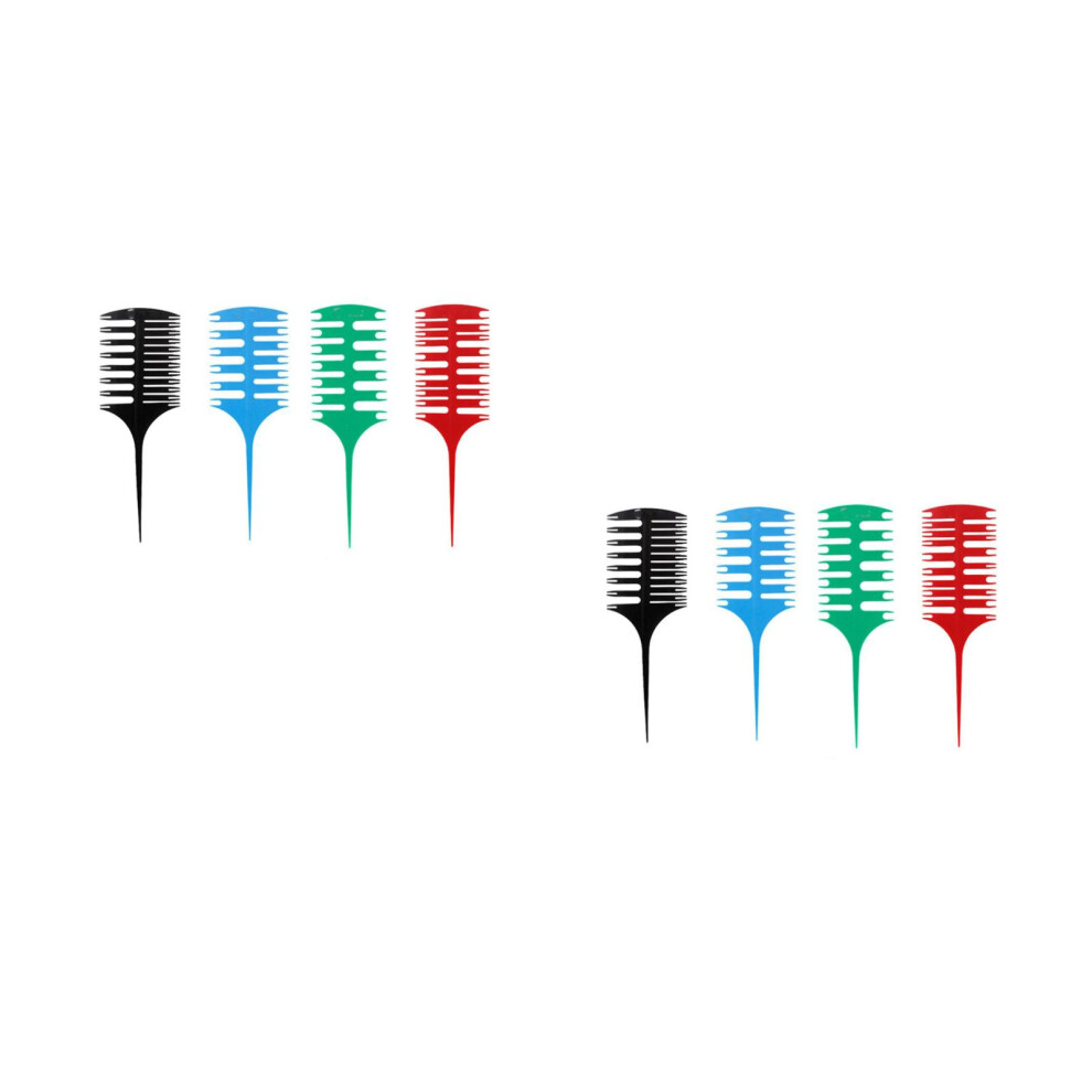 Vaguelly 8Pcs Professional Hair Dyeing Comb Assorted Color Practical Hair Tool