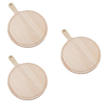 3Pcs Wear-Resistant Khaki Wood Household Sushi Steak Serving Tray
