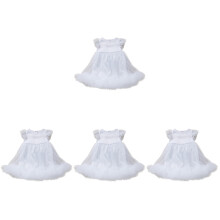 4Pcs White Toddler Party Dresses Baby Girl Tulle Fairy Costume Skirts