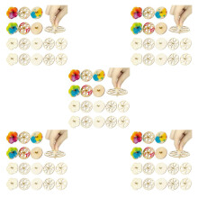 100Pcs Wooden Spinning Tops for Kids DIY Drawing Golden Craft Toy