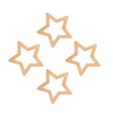 4Pcs Beige Wooden Stars DIY Ornaments Room Wall Decor