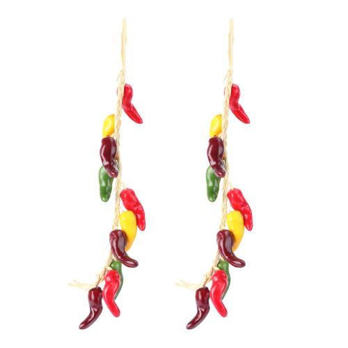 2 pcs artificial vegetable string decor, simulated fruit and veg