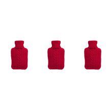 3Pcs Hot Water Bottle Knitted Covers in Red for Comfort