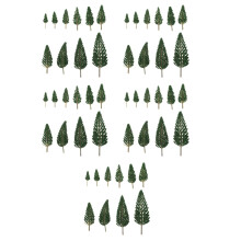 90Pcs Mixed Size Green Mini Trees for Model Craft and Scene Decoration