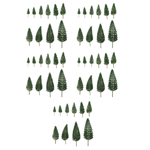 90Pcs Mixed Size Green Mini Trees for Model Craft and Scene Decoration
