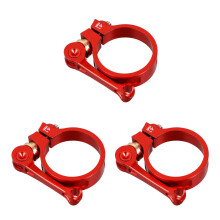 3Pcs Red Folding Bike Seatpost Clamp Aluminum Alloy Fixed Lock Clip