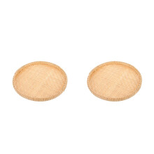 2Pcs Handwoven Bamboo Food Baskets Kitchen Organizer Vegetable Storage