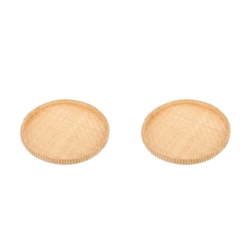 2Pcs Handwoven Bamboo Food Baskets Kitchen Organizer Vegetable Storage