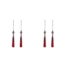 4Pcs Dark Red Polyester Taichi Sword Tassel Martial Arts Decor Charm