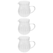 3Pcs Transparent Glass Milk Mug Multipurpose Milk Jar Home
