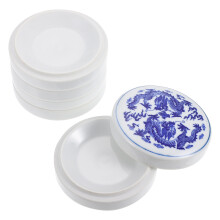 1Set Premium White Ceramic 5-Tier Palette Tray for Watercolor Mixing