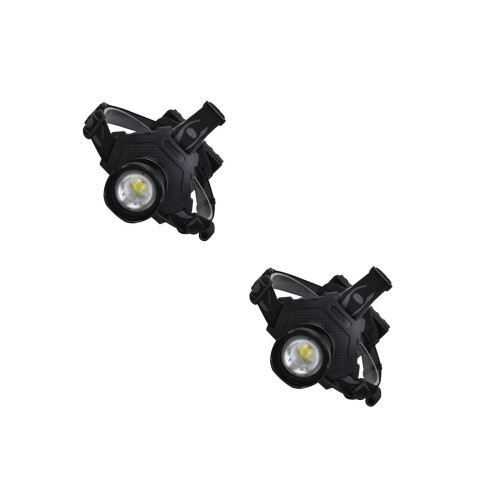 2Pcs Zoomable LED Torch USB Headlight 5 Modes Adjustable Band Camping