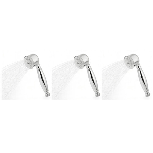 3Pcs Held Shower Head Silver Durable Bathroom Wand