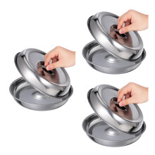6Pcs Silver Stainless Steel Steak Covers Food Protective Hood